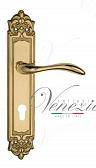 Дверная ручка Venezia на планке PL96 мод. Alessandra (полир. латунь) под цилиндр