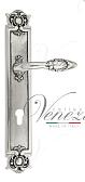 Дверная ручка Venezia на планке PL97 мод. Casanova (натур. серебро + чернение) под цил