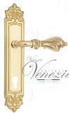 Дверная ручка Venezia на планке PL96 мод. Florence (полир. латунь) под цилиндр