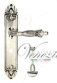 Дверная ручка Venezia на планке PL90 мод. Olimpo (натур. серебро + чернение) сантехнич