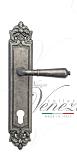 Дверная ручка Venezia на планке PL96 мод. Vignole (ант. серебро) под цилиндр